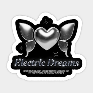 Silver Serenity: Heart and Wings of Electric Dreams Sticker